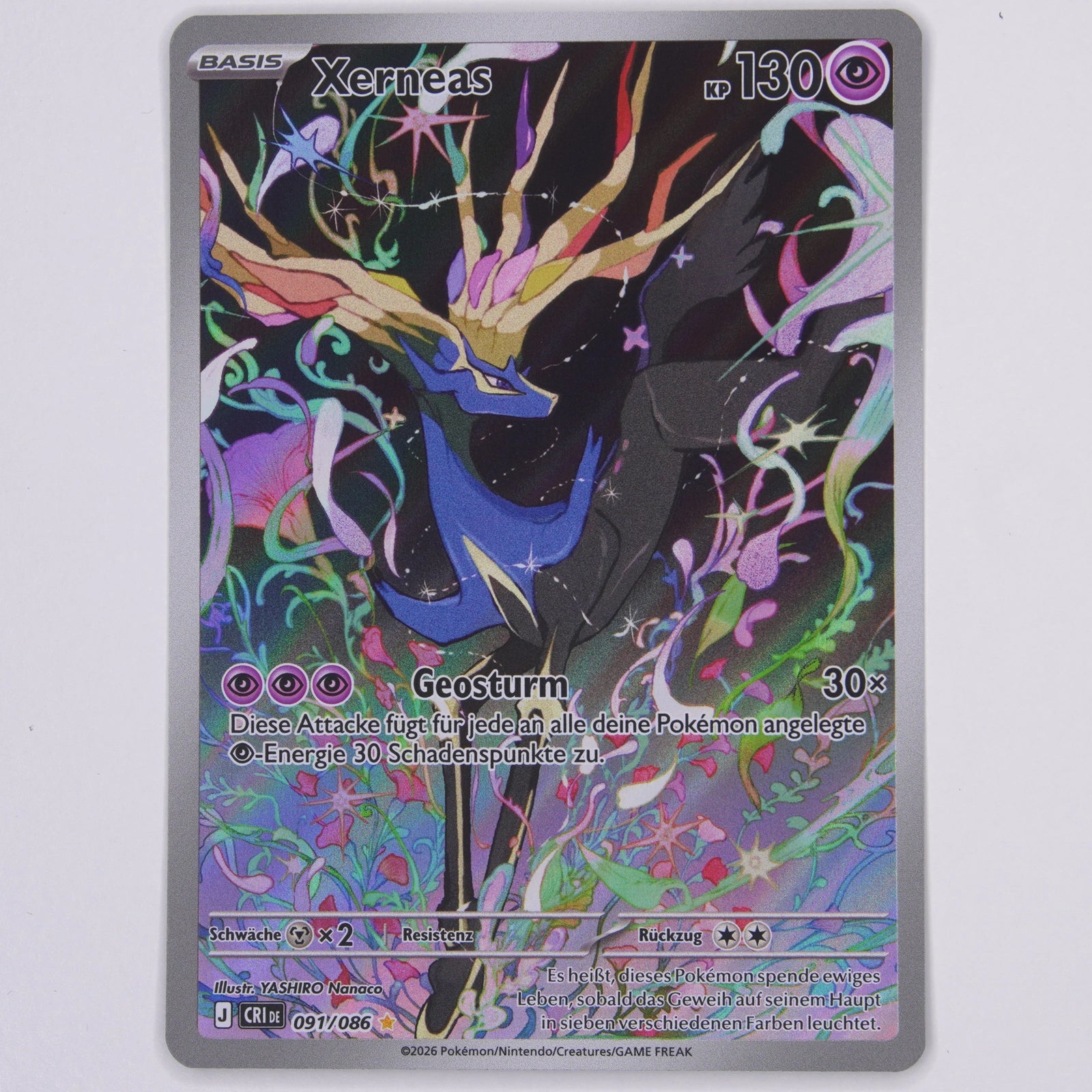 Xerneas 091/086 CRI Illustration Rare Pokémon TCG Deutsch Near Mint Vorderseite
