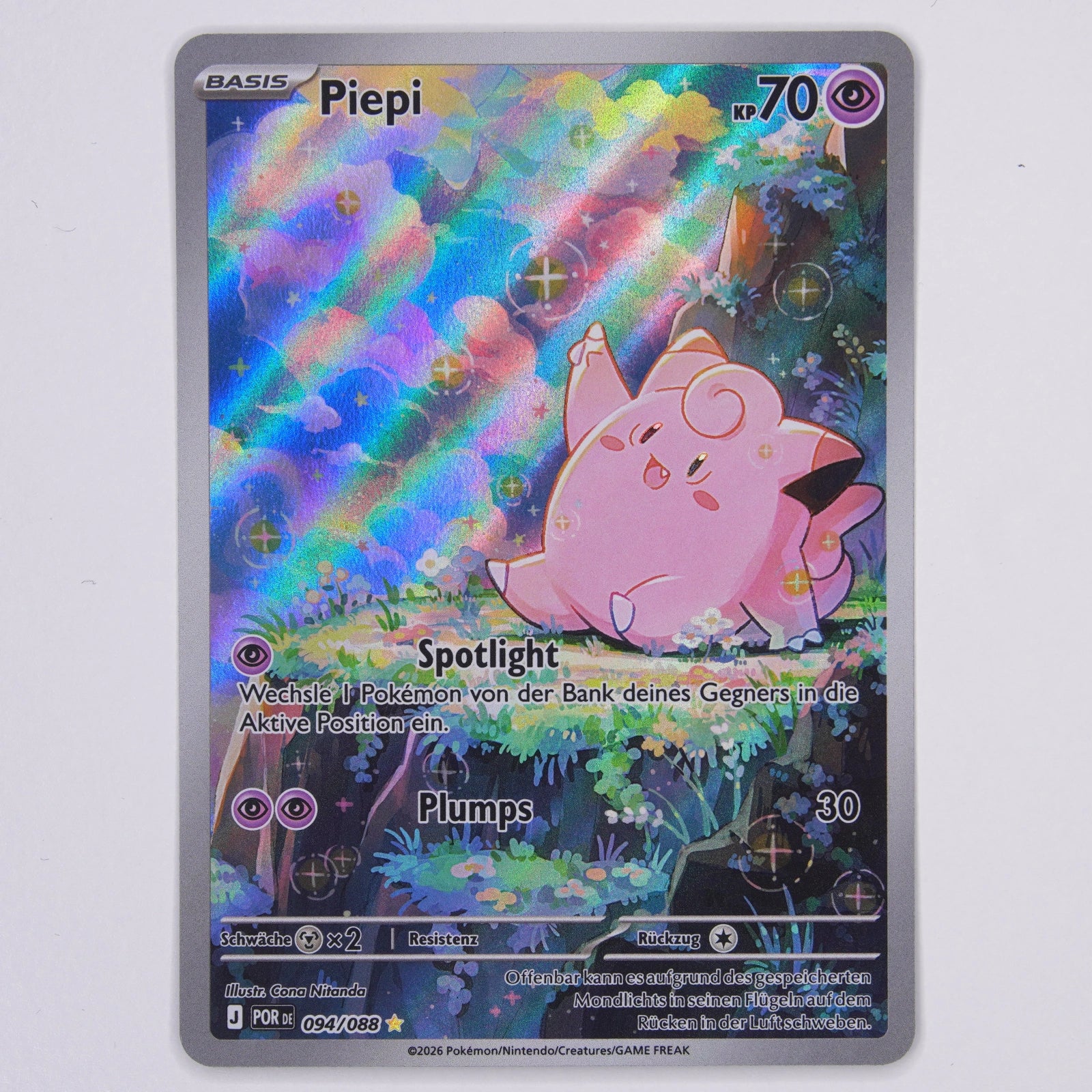 Piepi 094/088 POR IR Pokémon TCG Deutsch Near Mint Vorderseite