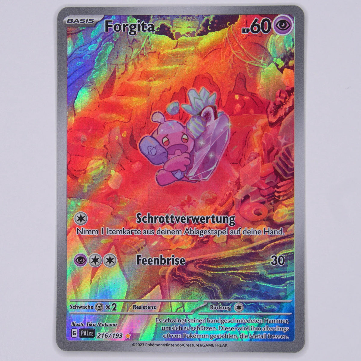 Forgita 216/193 Illustration Rare Pokémon Karte Deutsch – Vorderseite