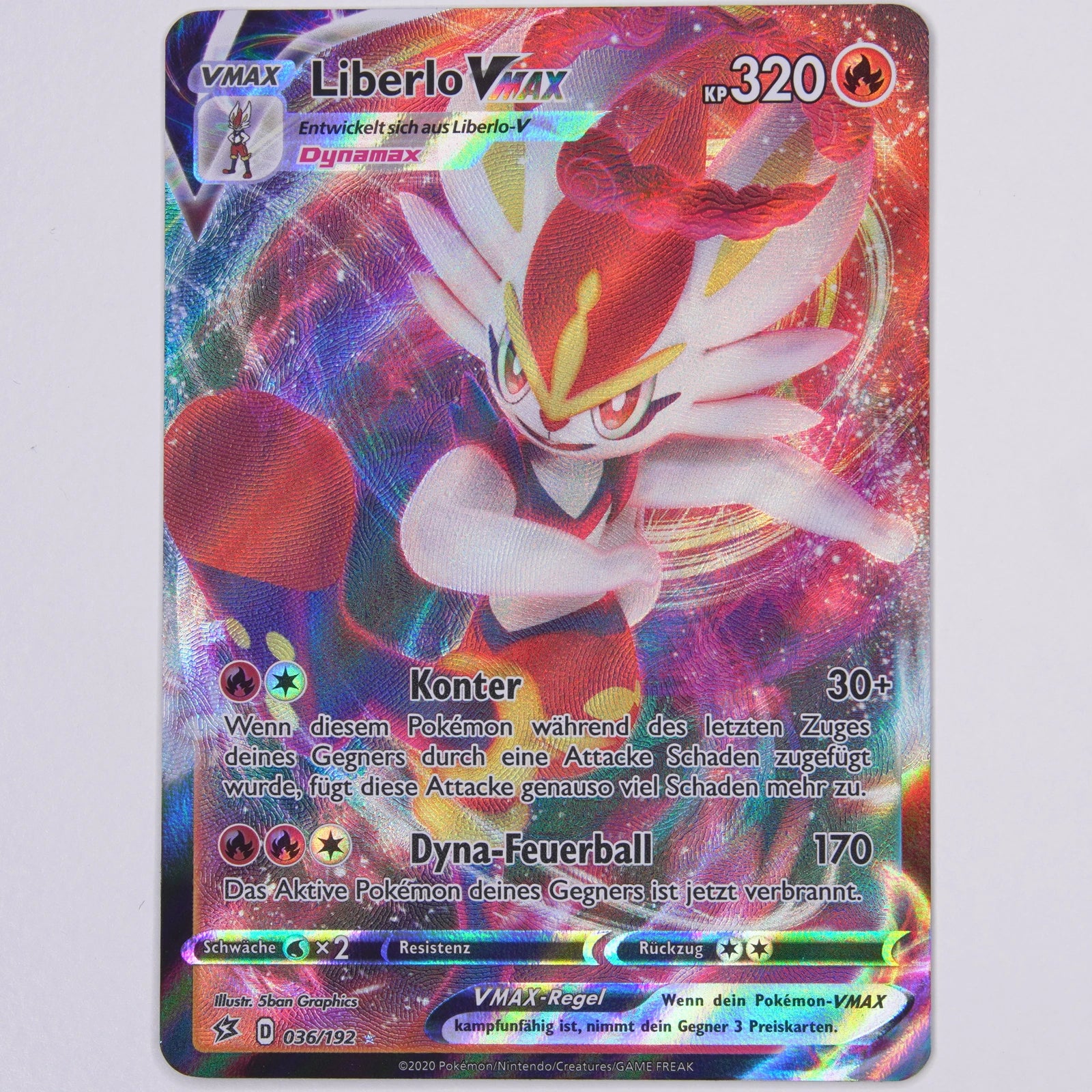 Liberlo VMAX 036/192 Clash der Rebellen VMAX / Ultra Rare Pokémon TCG Deutsch Near Mint Vorderseite