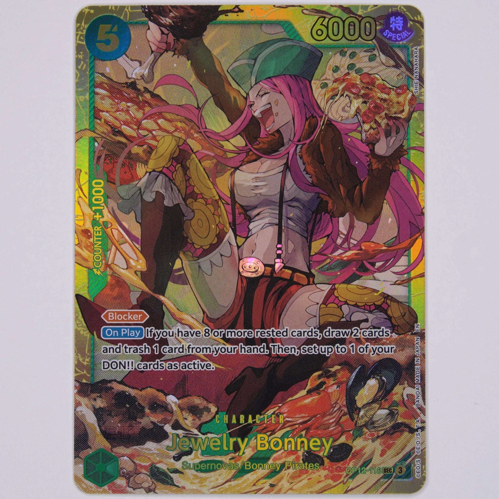 Jewelry Bonney OP12-118 OP12 SEC One Piece Card Game Englisch Near Mint Vorderseite