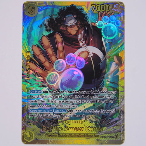 Bartholomew Kuma OP12-119 OP12 SEC One Piece Card Game Englisch Near Mint Vorderseite