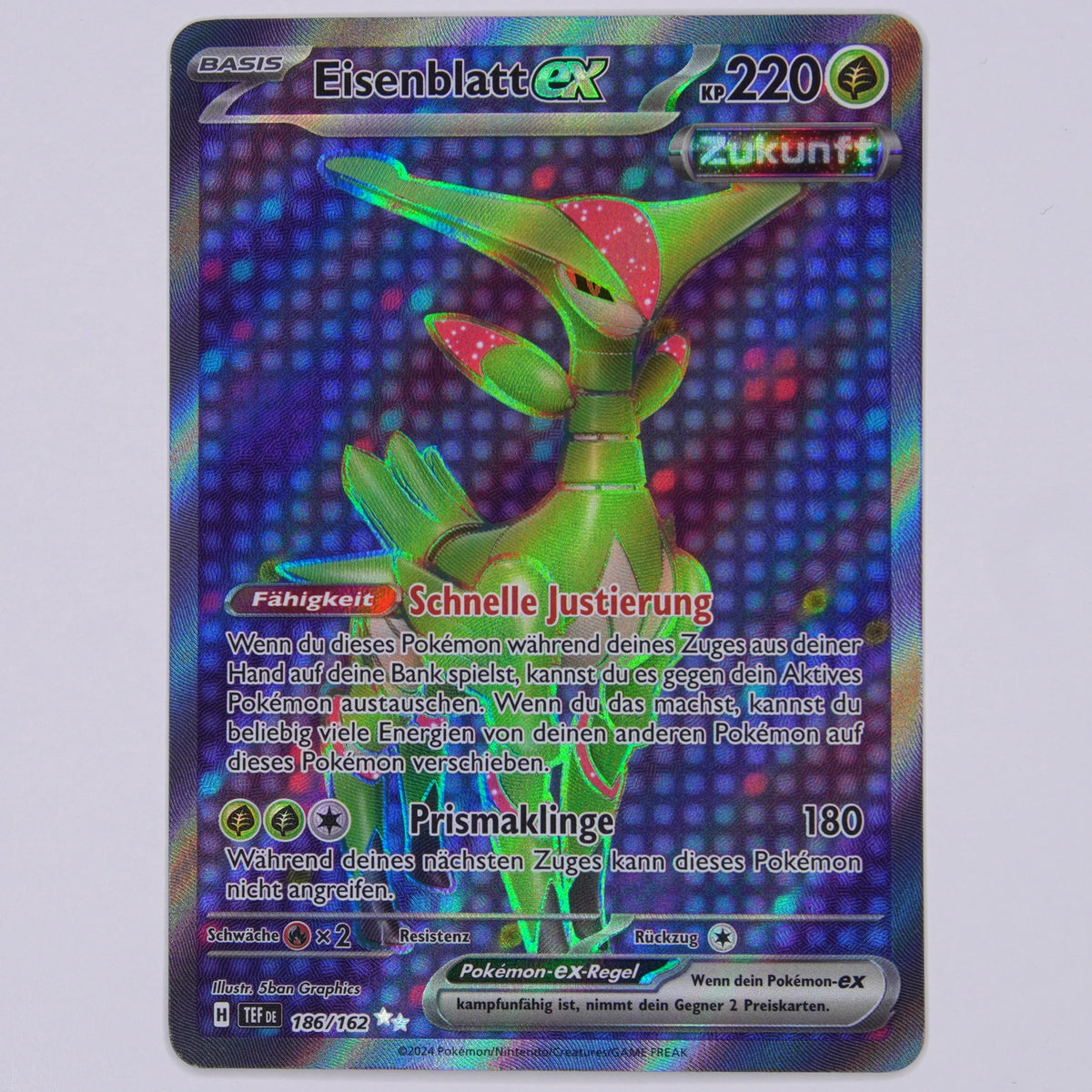 Eisenblatt ex 186/162 Ultra Rare Pokémon Karte Deutsch – Vorderseite