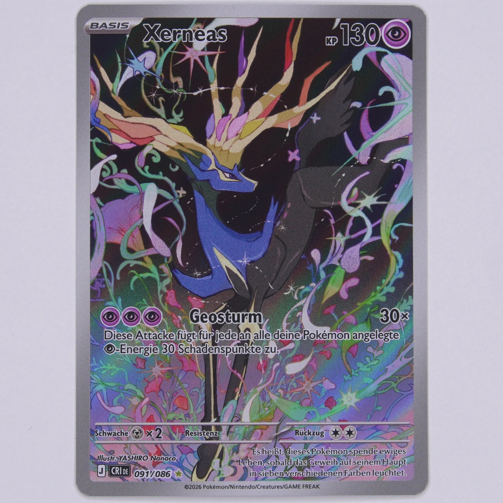 Xerneas 091/086 CRI Illustration Rare Pokémon TCG Deutsch Near Mint Vorderseite