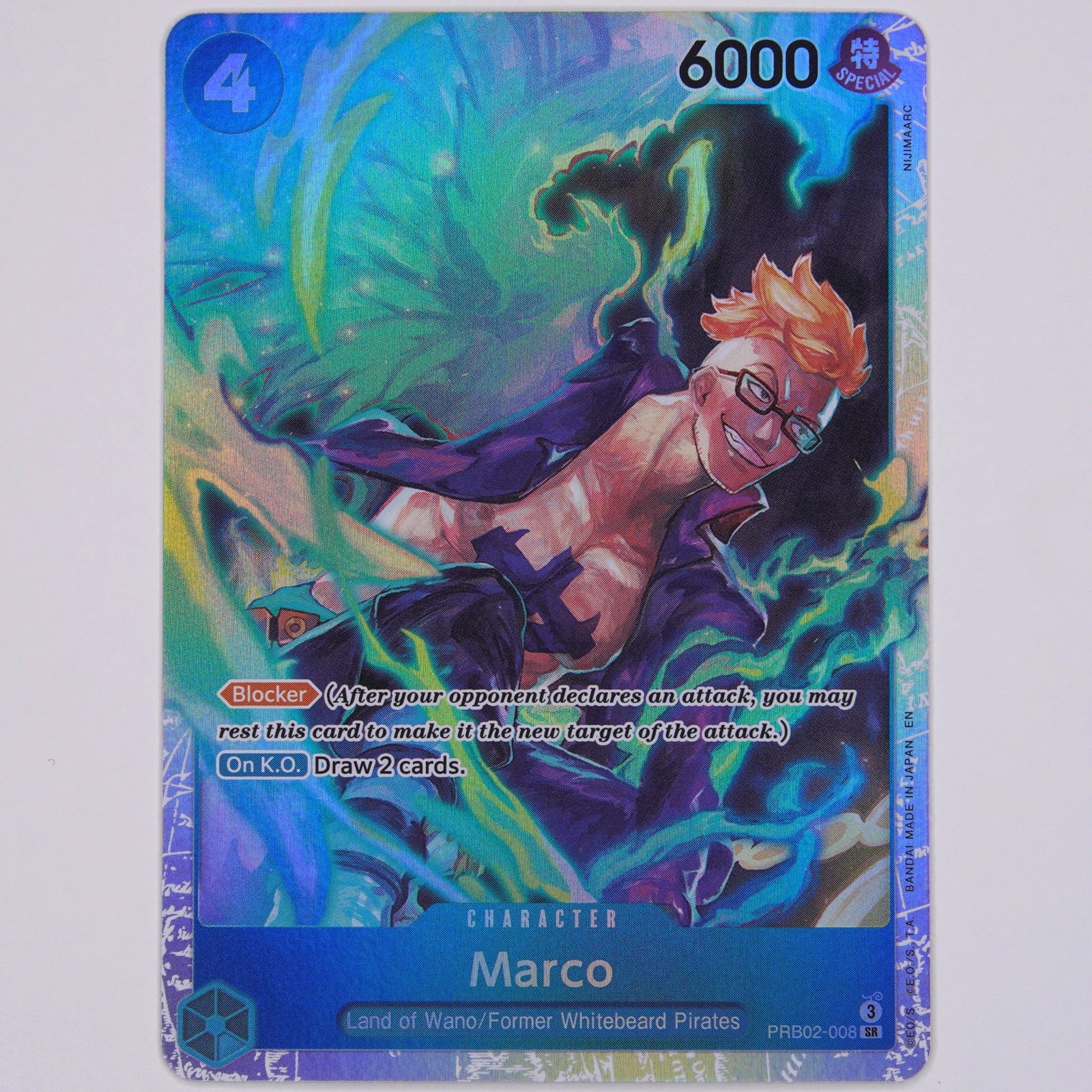 Marco PRB02-008 PRB02 SR One Piece Card Game Englisch Near Mint Vorderseite