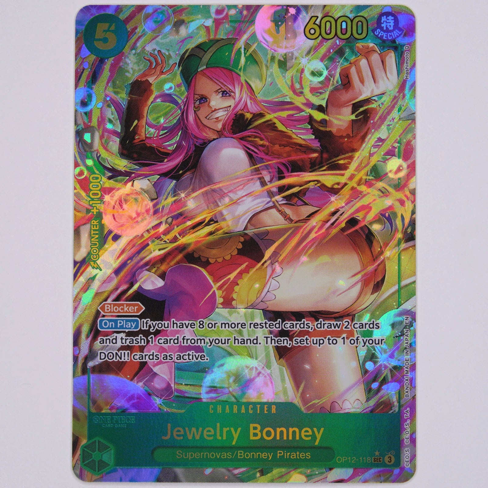 Jewelry Bonney OP12-118 OP12 SEC One Piece Card Game Englisch Near Mint Vorderseite