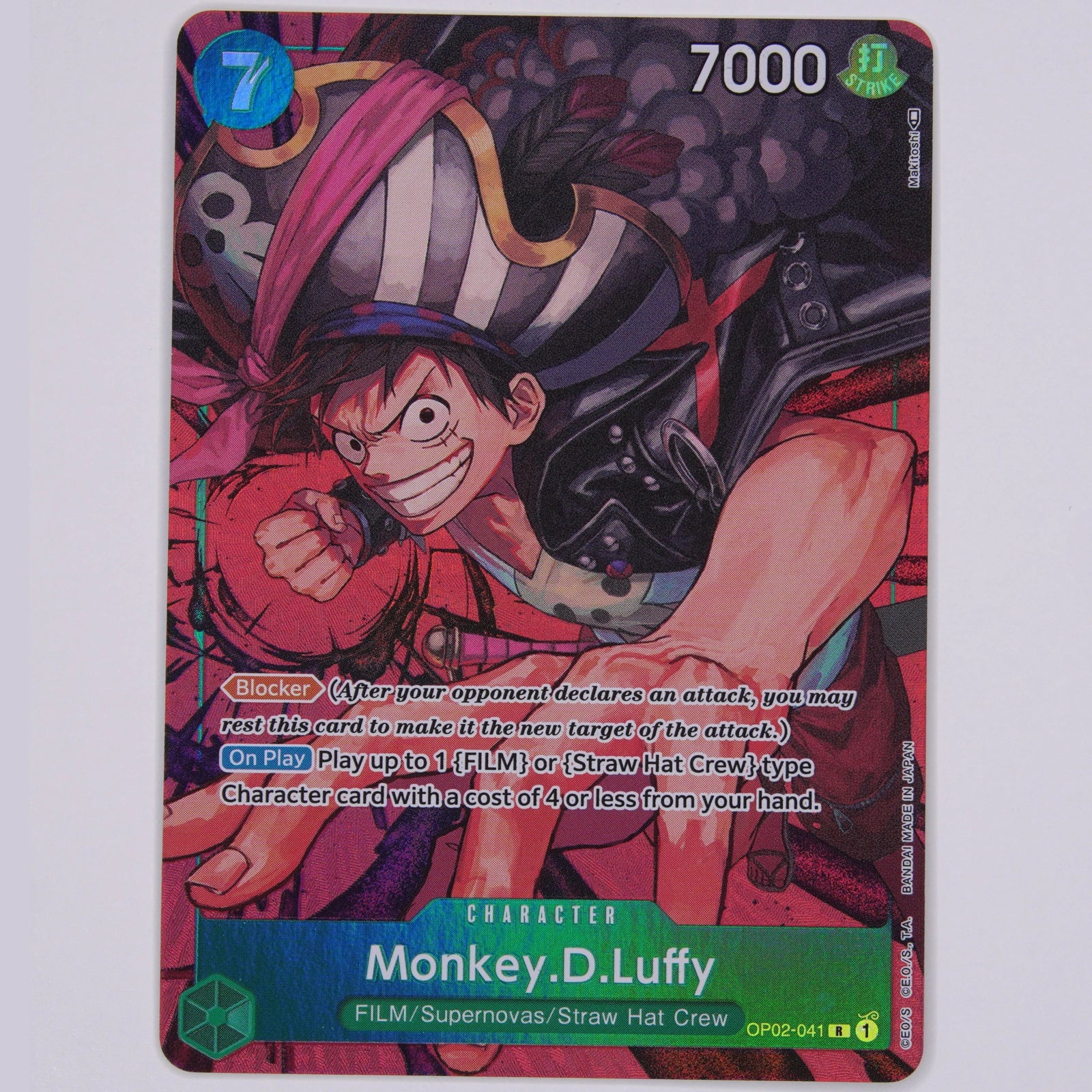 Monkey.D.Luffy OP02-041 OP02 R One Piece Card Game Englisch Near Mint Vorderseite