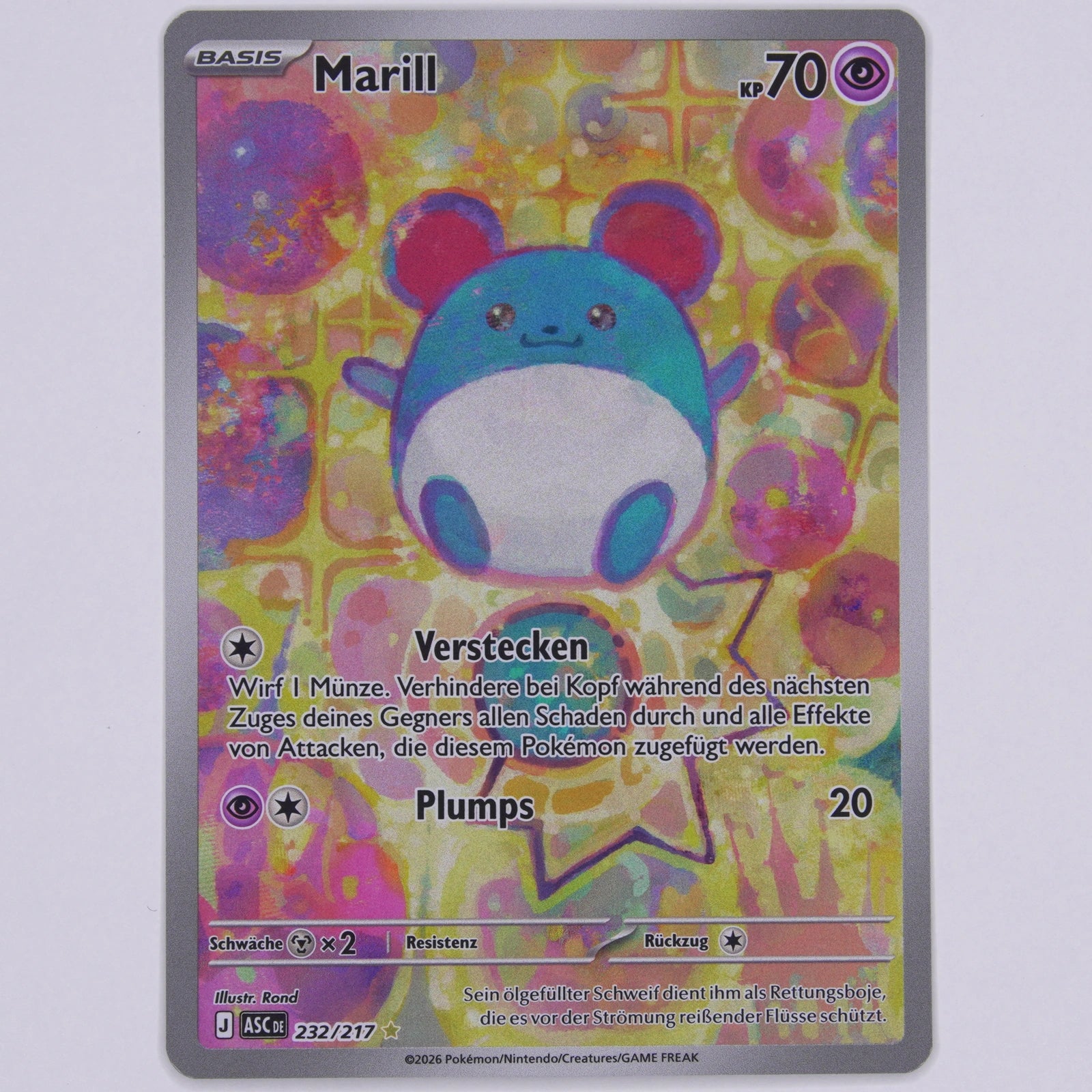 Marill 232/217 ASC Illustration Rare Pokémon TCG Deutsch Near Mint Vorderseite
