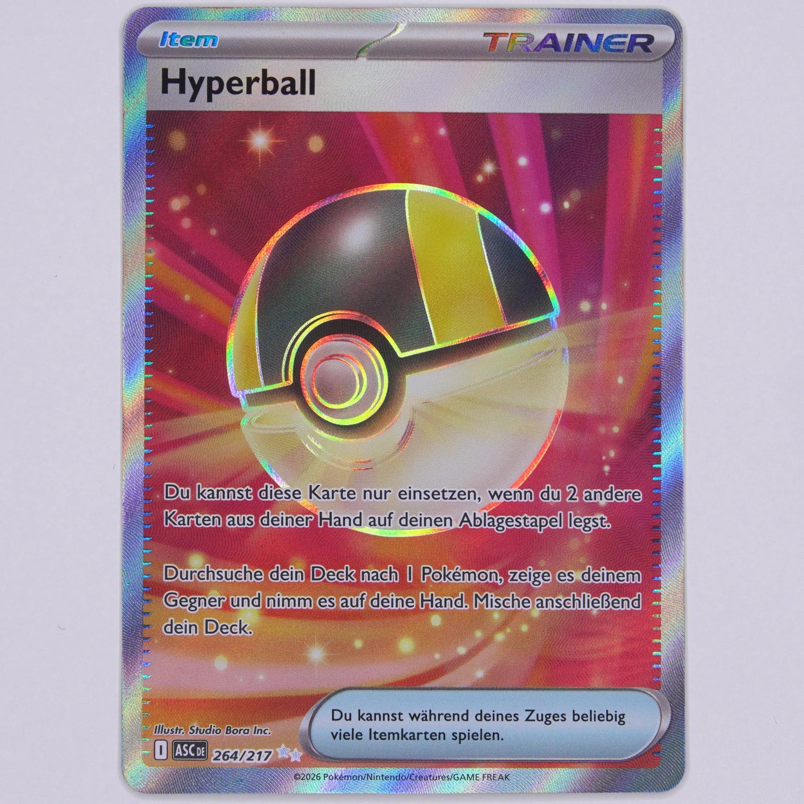Hyperball 264/217 ASC Hyper Rare Pokémon TCG Deutsch Near Mint Vorderseite