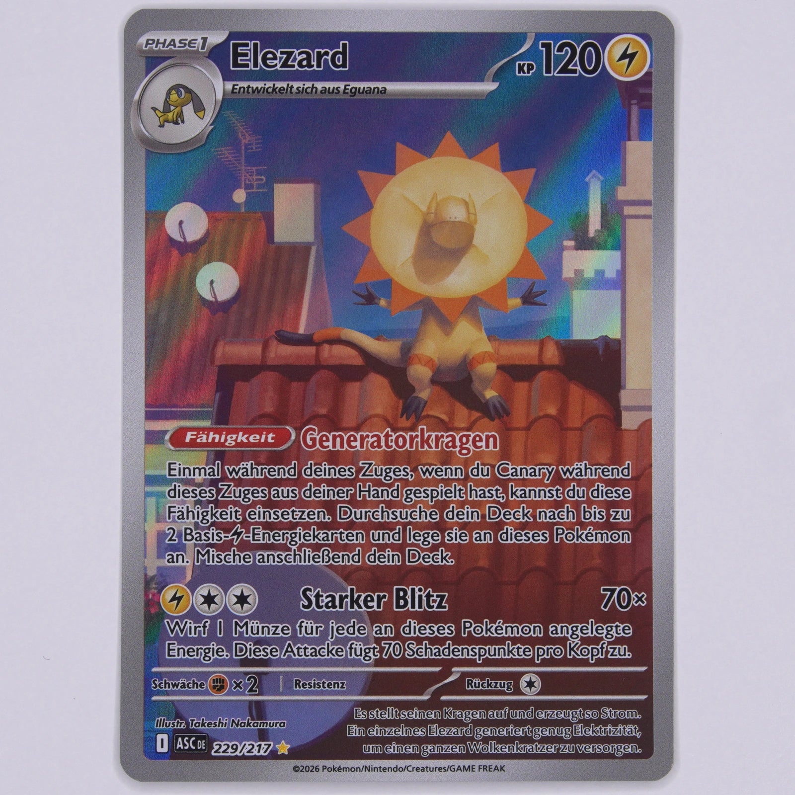Elezard 229/217 ASC Illustration Rare Pokémon TCG Deutsch Near Mint Vorderseite