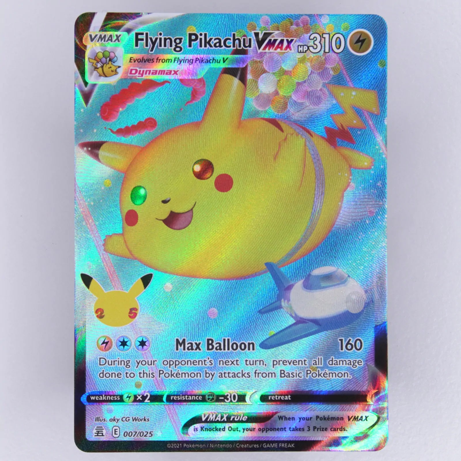 Flying Pikachu VMAX 007/025 Celebrations VMAX Ultra Rare Pokémon TCG Englisch Near Mint Vorderseite