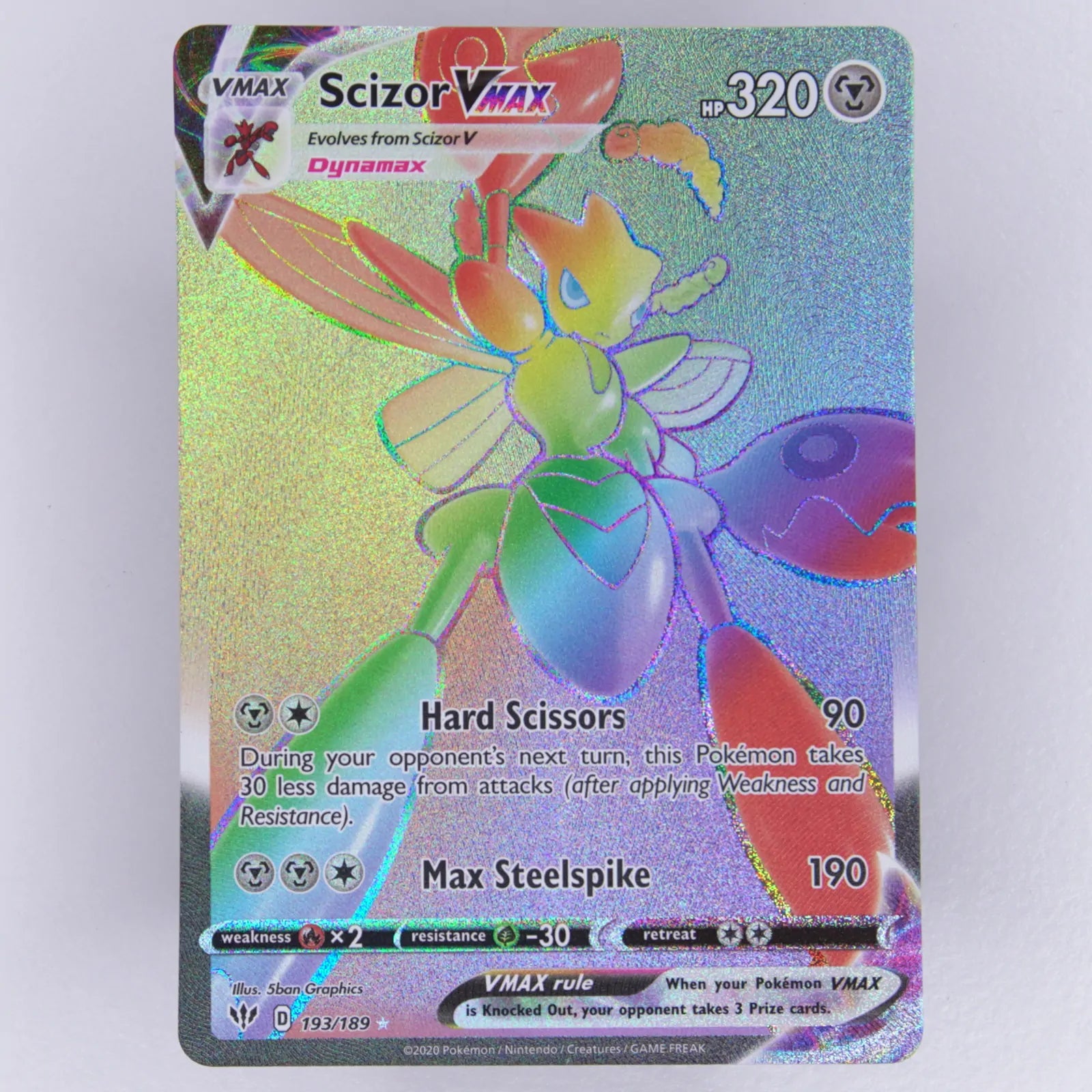 Scizor VMAX 193/189 Darkness Ablaze Rainbow Rare / Secret Rare Pokémon TCG Englisch Near Mint Vorderseite