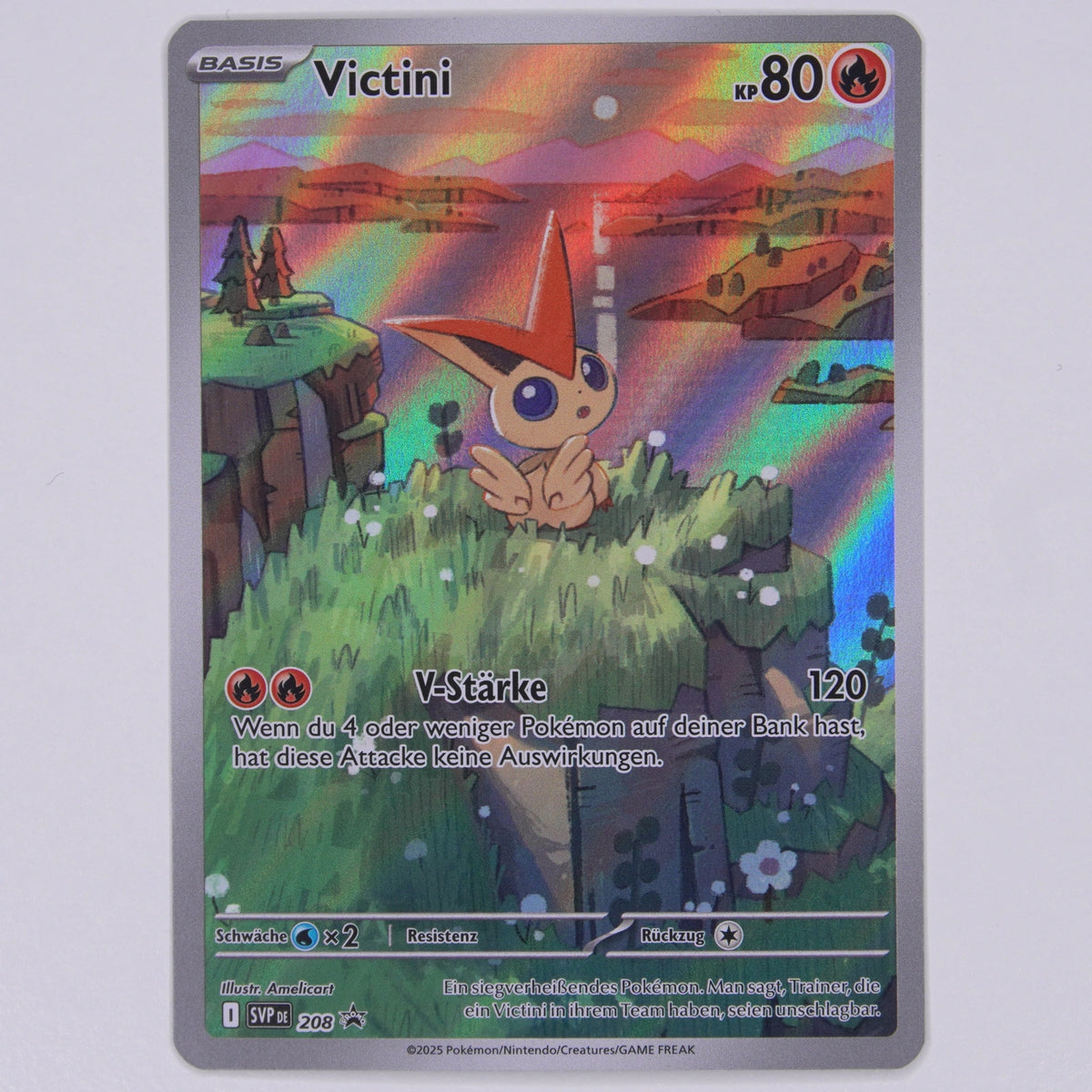 Vorderseite von Victini 208 Promo in Near Mint auf Deutsch