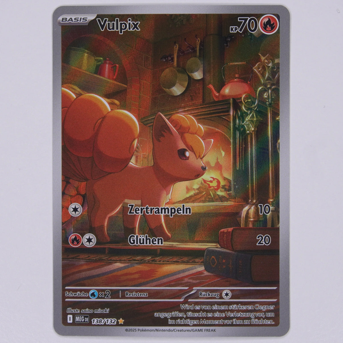 Vorderseite von Vulpix 138/132 Illustration Rare in Near Mint auf Deutsch