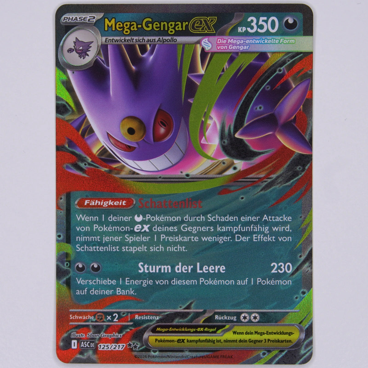 Vorderseite von Mega-Gengar ex 125/217 Double Rare in Near Mint
