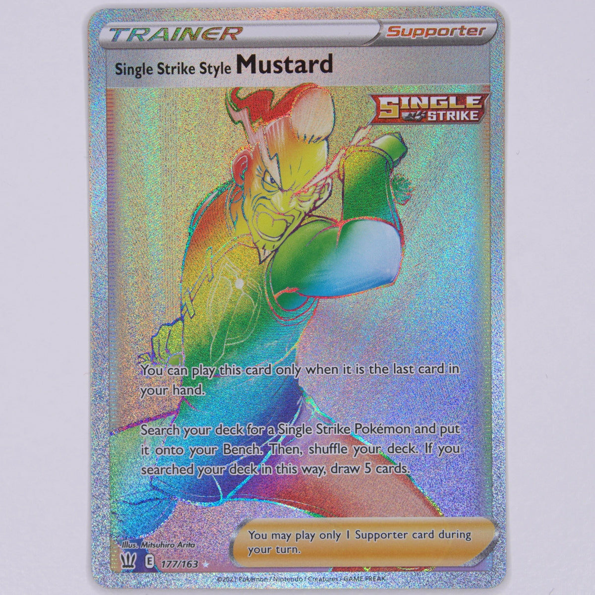 Vorderseite von Single Strike Style Mustard 177/163 Rare Rainbow in Near Mint