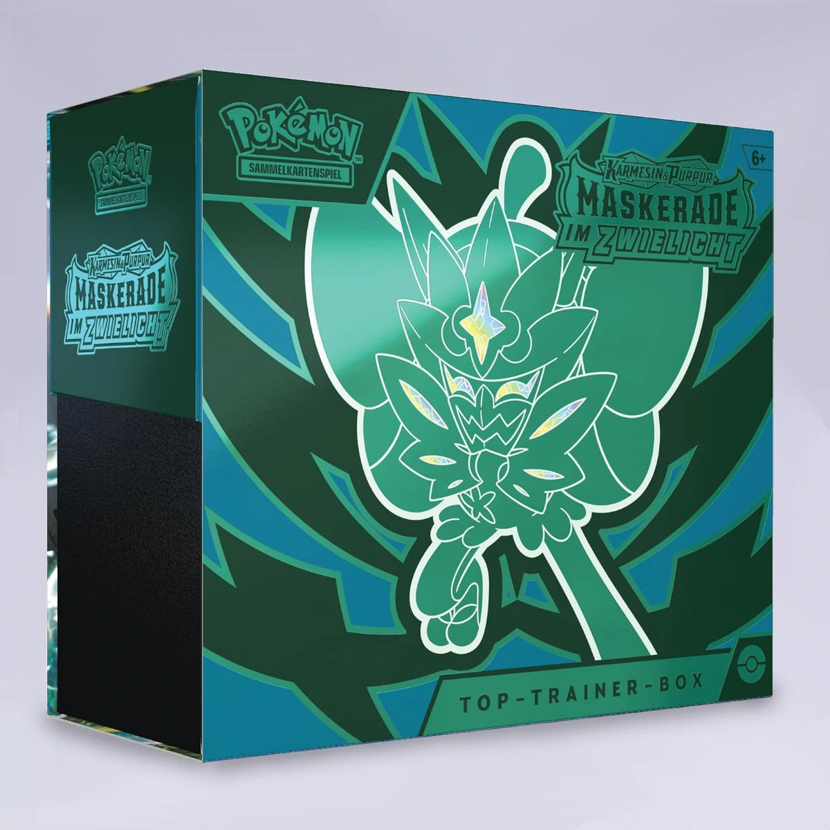 Pokémon Top-Trainer-Box Karmesin & Purpur – Maskerade im Zwielicht | Deutsch