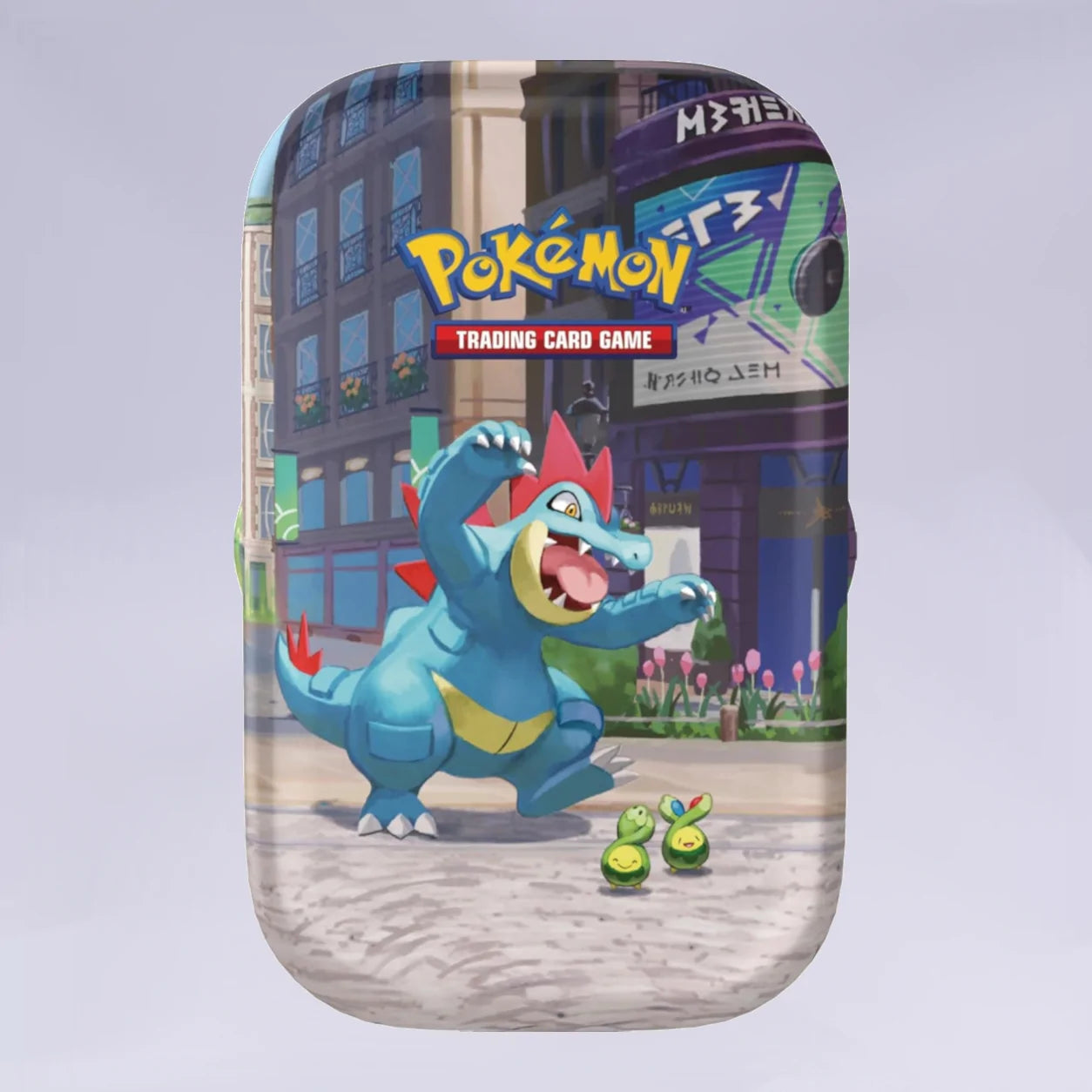 Pokemon Mini-Tin-Box Illumina City Zufälliges Motiv Pokémon TCG Deutsch Neu originalversiegelt Vorderseite
