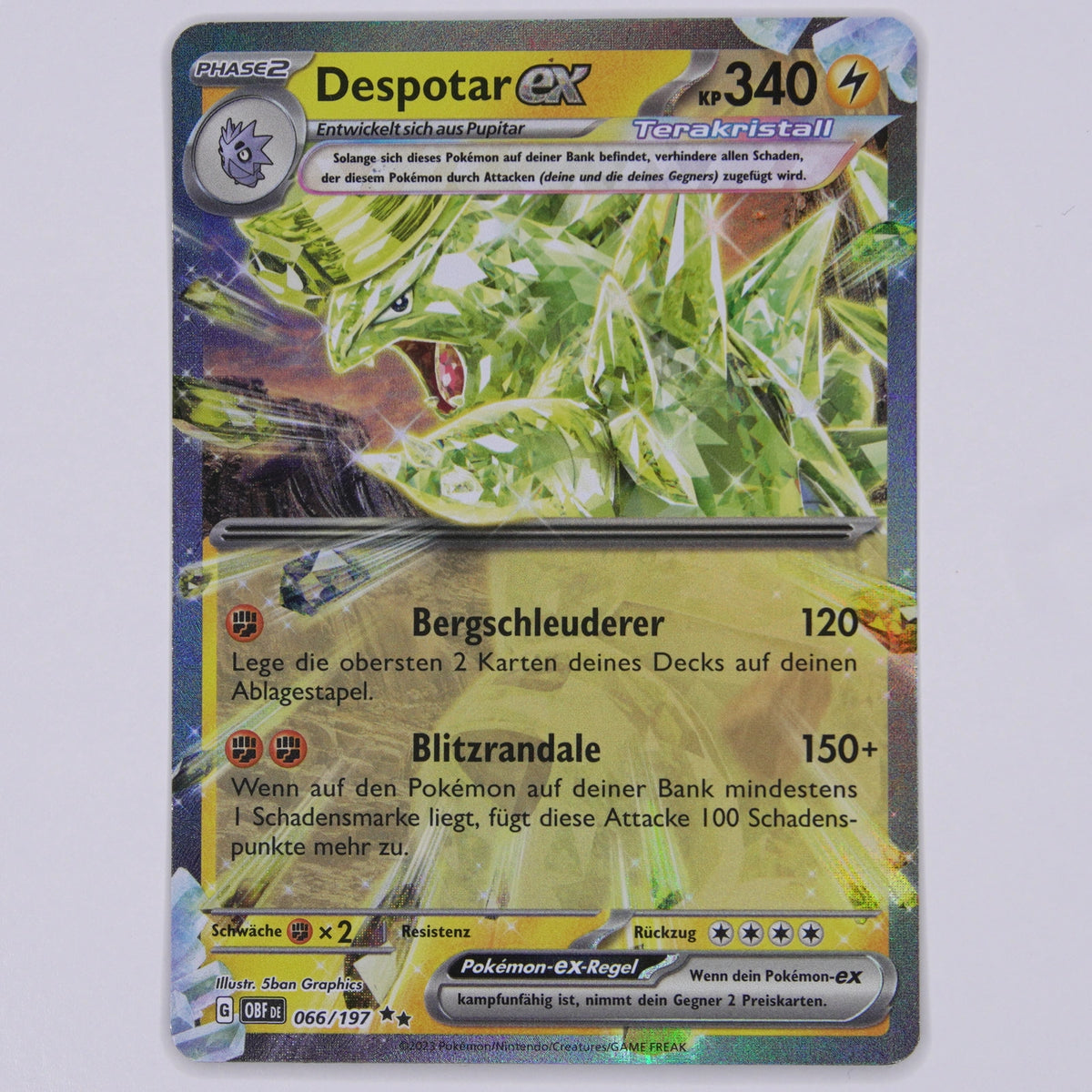 Despotar ex 066/197 Double Rare Pokémon Karte Deutsch – Vorderseite