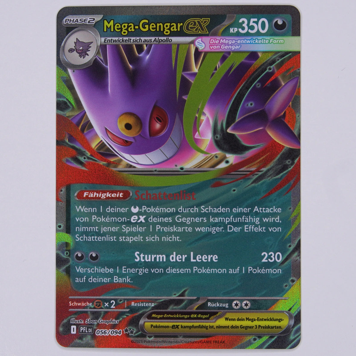 Mega-Gengar ex 056/094 Double Rare Pokémon Karte Deutsch – Vorderseite