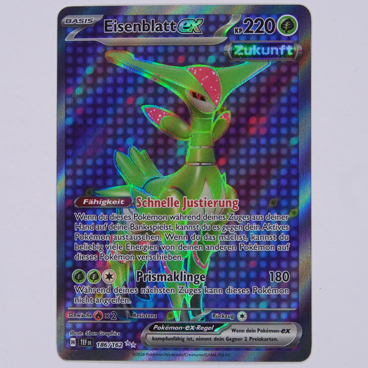 Eisenblatt ex 186/162 Ultra Rare Pokémon Karte Deutsch – Vorderseite