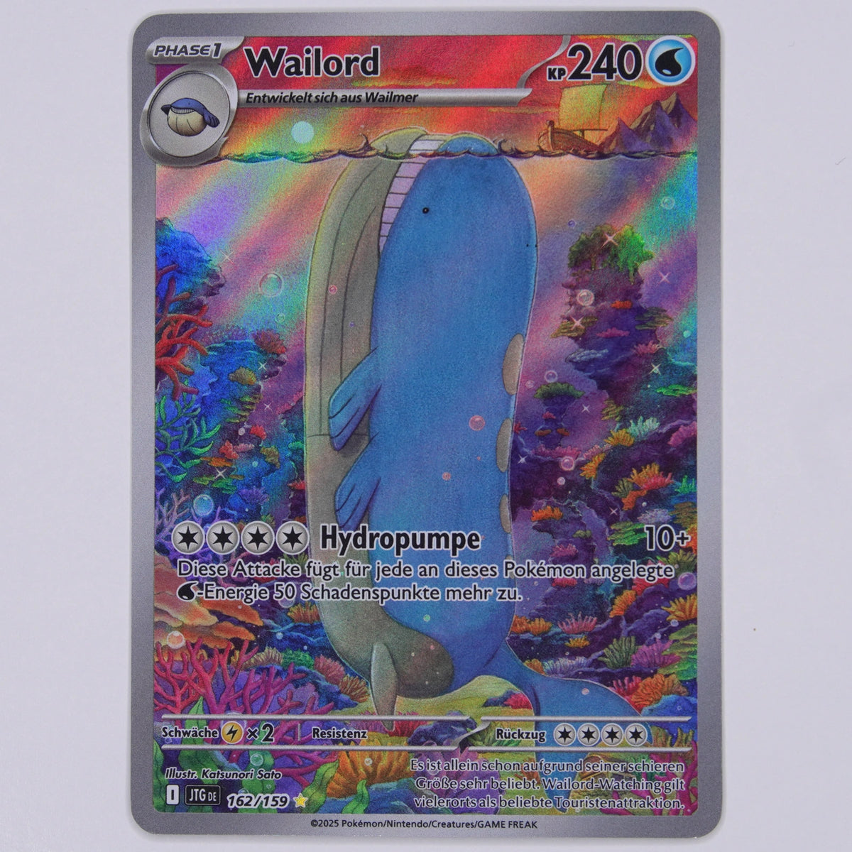 Wailord 162/159 Illustration Rare Pokémon Karte Deutsch – Vorderseite