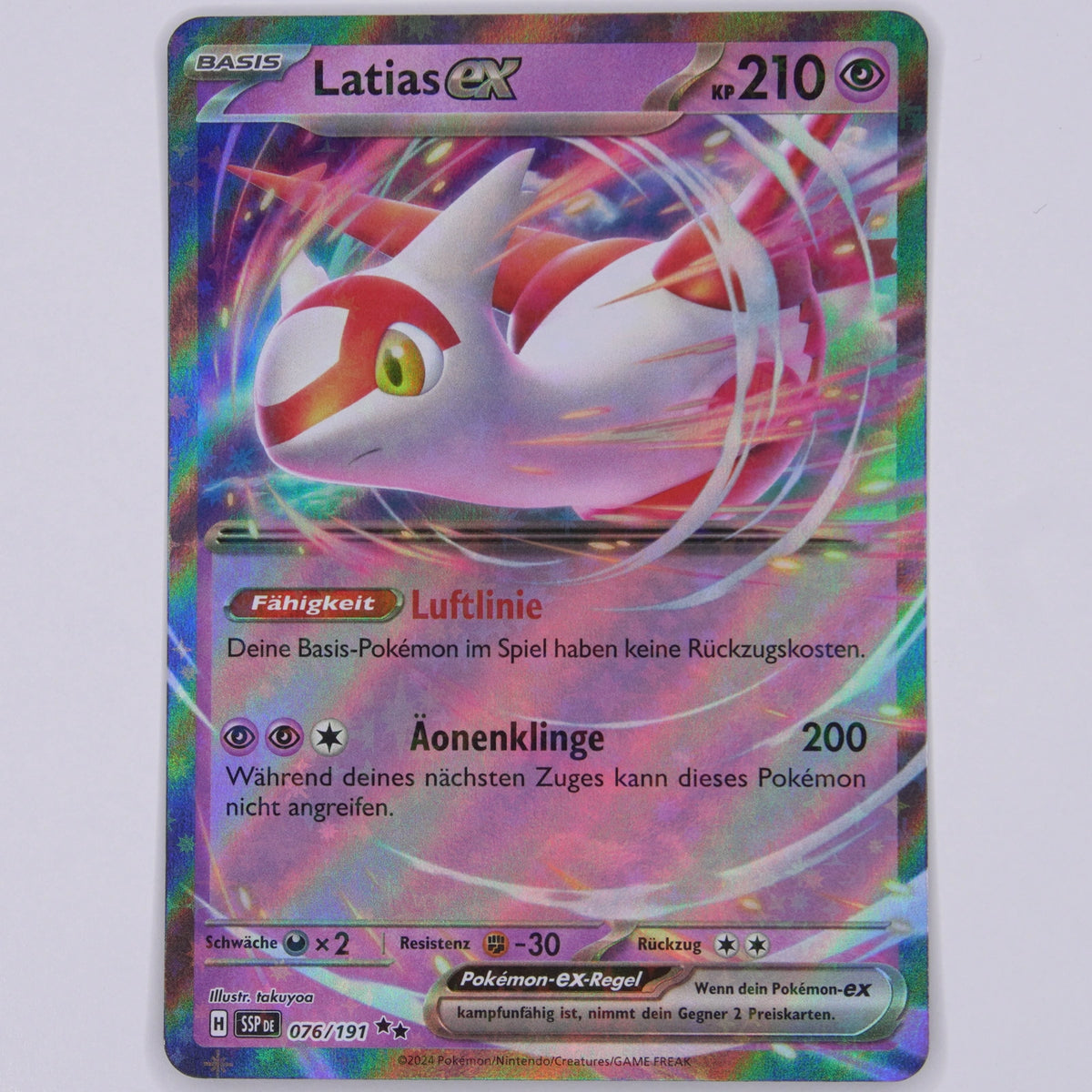 Latias ex 076/191 Double Rare Pokémon Karte Deutsch – Vorderseite