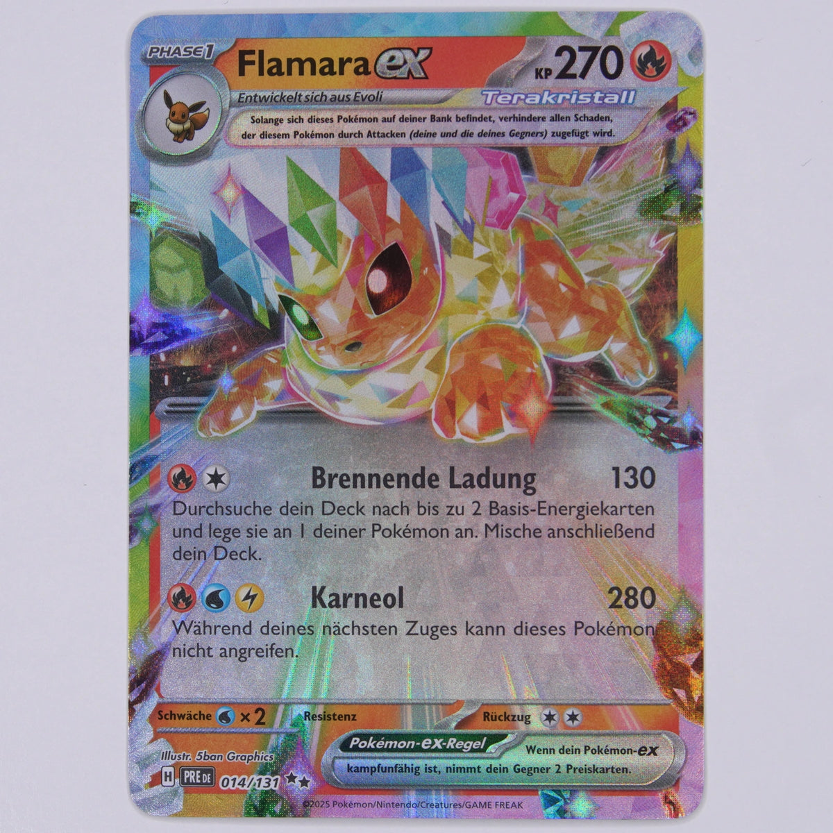 Flamara ex 014/131 Double Rare Pokémon Karte Deutsch – Vorderseite