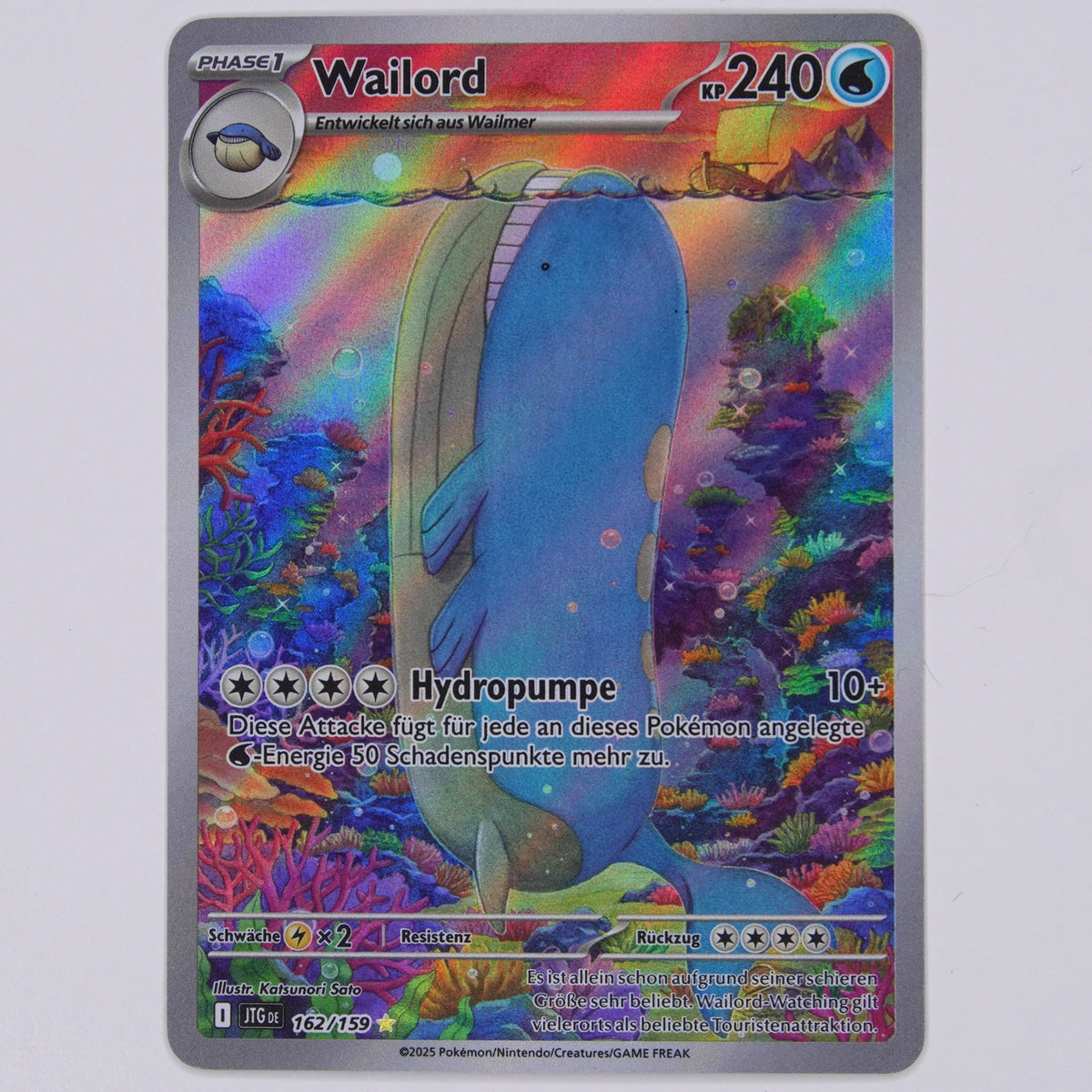 Wailord 162/159 Illustration Rare Pokémon Karte Deutsch – Vorderseite