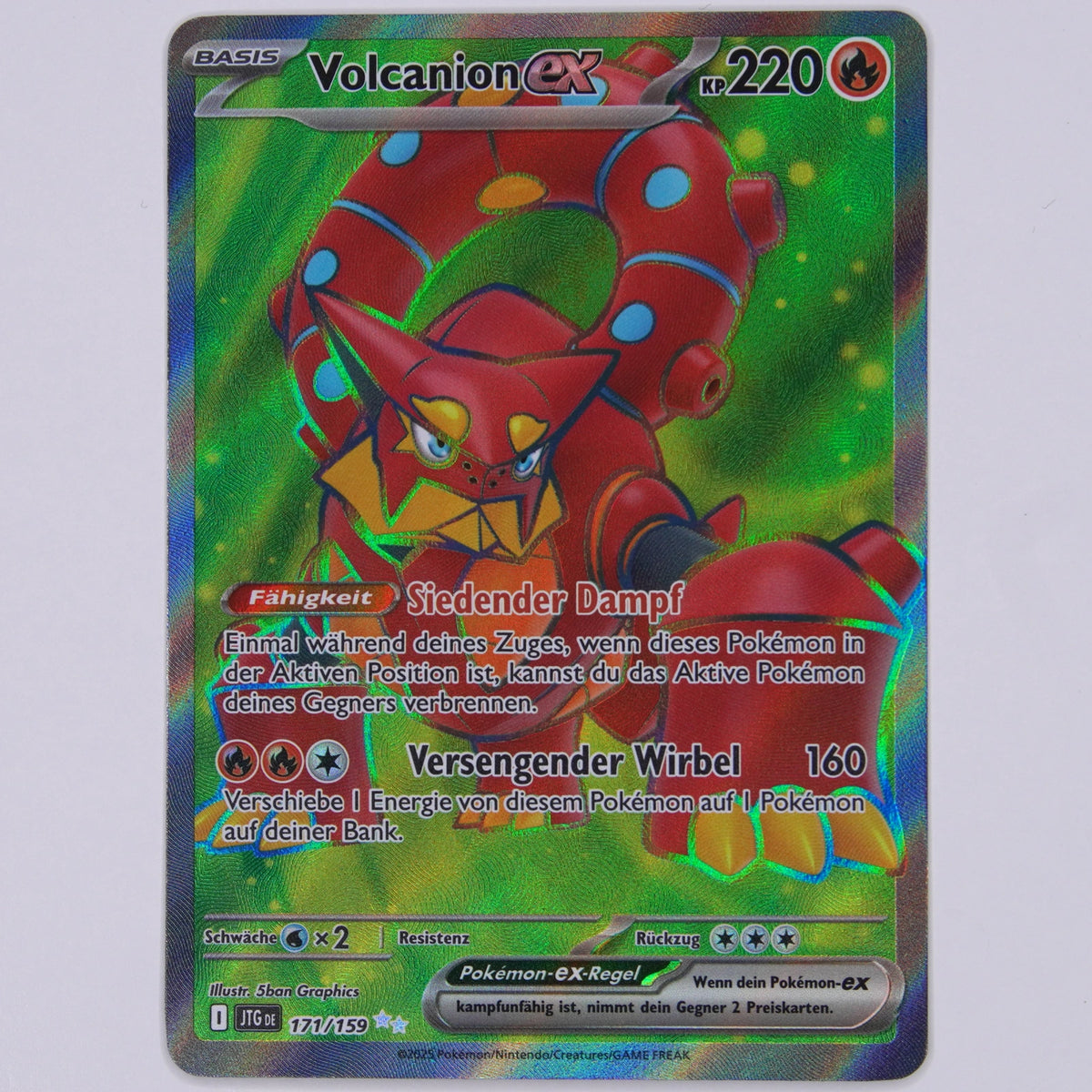 Volcanion ex 171/159 Ultra Rare Pokémon Karte Deutsch – Vorderseite
